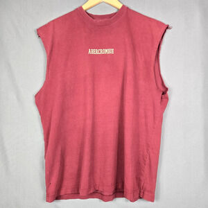 Vintage Abercrombie Fitch T Shirt Mens L Sleeveless Cut Off Grunge Y2K Cali